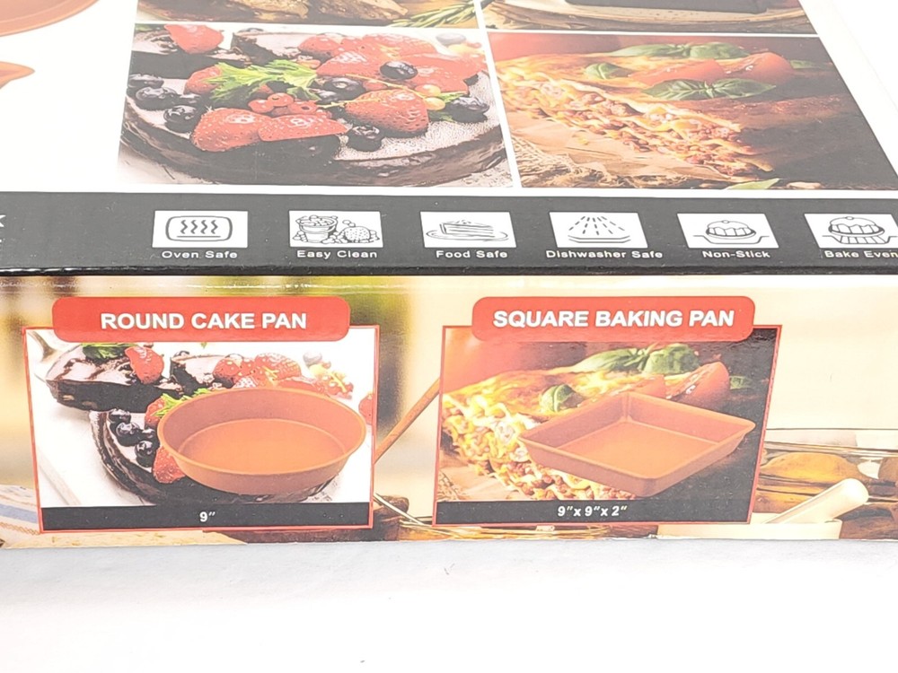 Culinary Edge Copper Ceramic Nonstick Bakeware Set, Assorted Items, 4 Piece