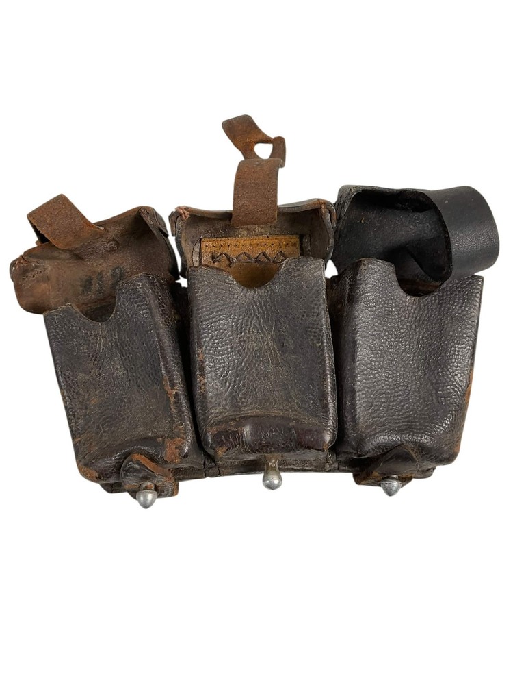 WW2 German K98 Leather Ammo Pouches Dated 1943
