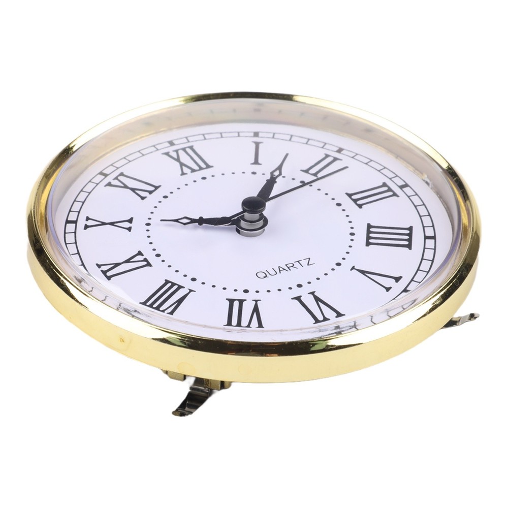 Quartz Clock Insert 110mm Diameter Gold Color Plastic Case for DIY Crafts