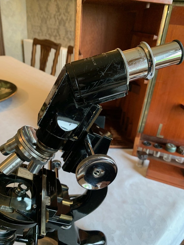 Vintage Watson Bactil Mono & Binocular Research Microscope #65792 - c1938, Cased
