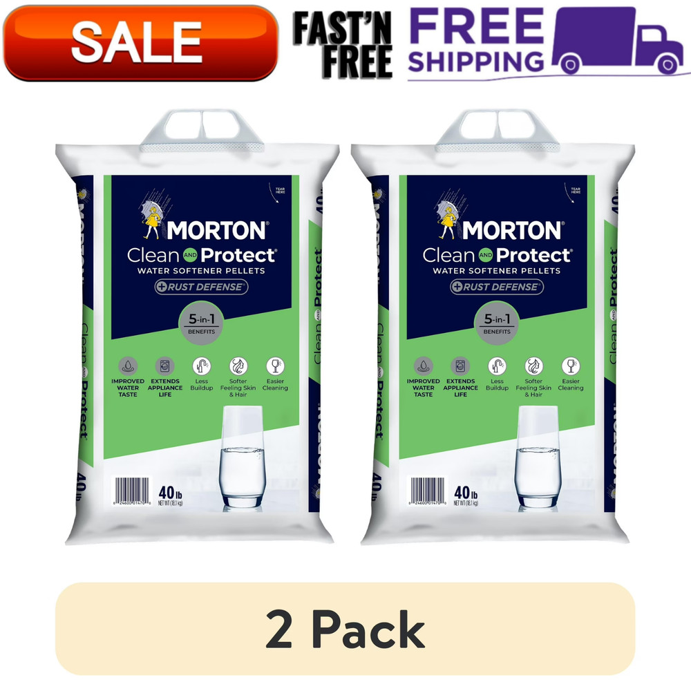 (2 pack) Clean & Protect Plus Rust Defense Water Softener Salt Pellets, 40 lb
