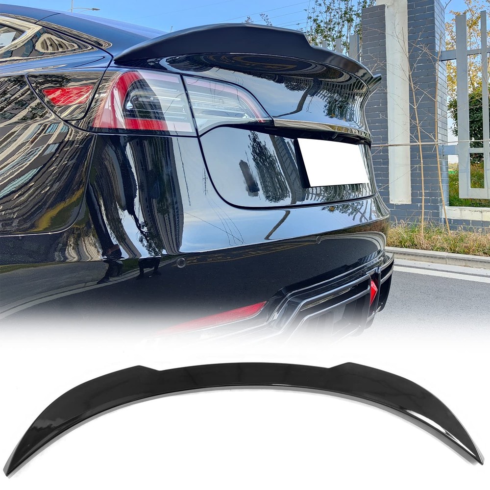 Trunk Spoiler 适用于 2017 - 2025 型号 3 光泽黑色 ABS 性能风格