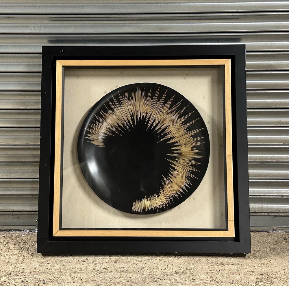 Very Large Glazed Unusual Ceramic Plate Abstract Art Work