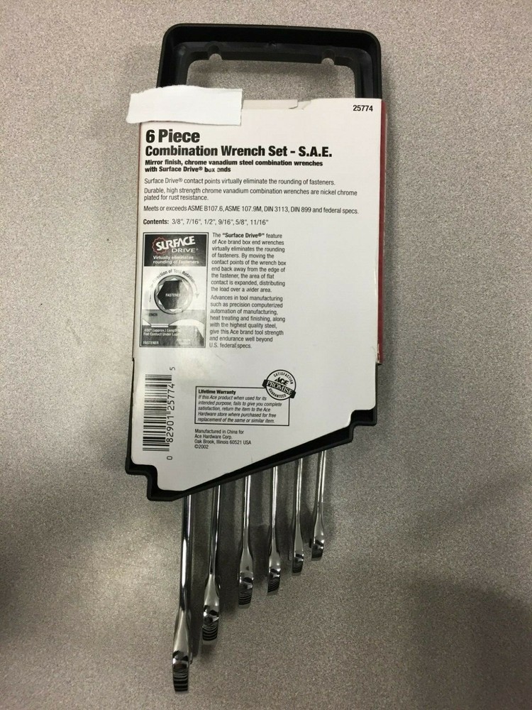 Multiple x 8.8 in. L SAE Wrench Set 6 pc 25774