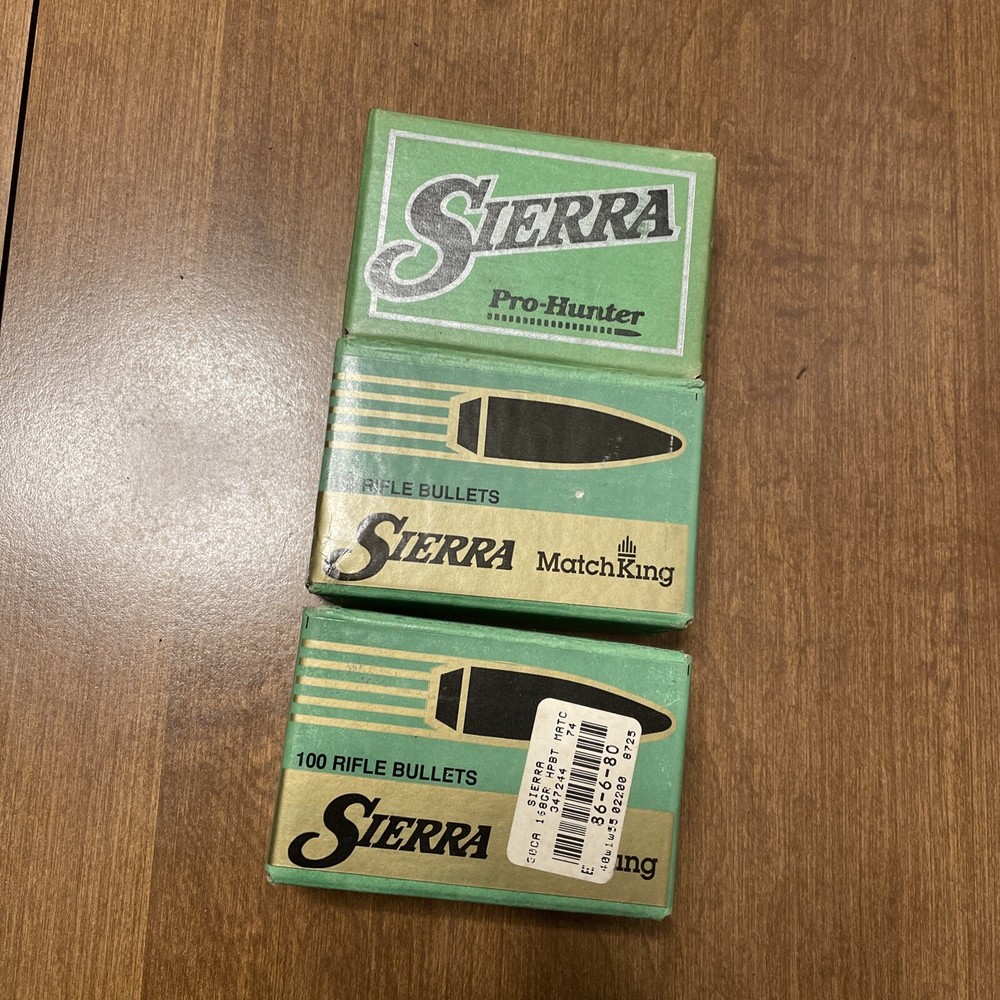 2 Empty Sierra Rifle Bullet Boxes & 1 Sierra Pro-Hunter Box