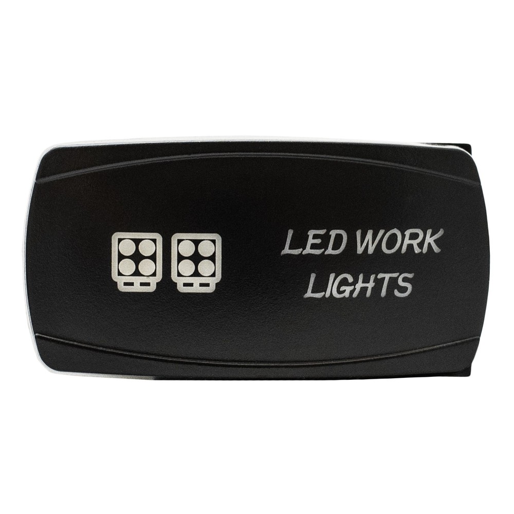 BLUE Dual LED Back-lit Rocker Switch Laser Etched 20A LED WORK LIGHTS Horizontal