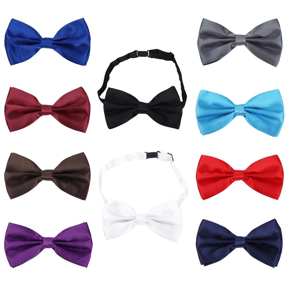 Premium Classic Solid Color Adjustable Tuxedo Neck Bowtie Bow Tie - Diff Colors