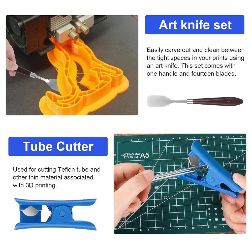 Versatile 3D Printer Toolkit - 55 Pieces for Accurate Print Refinement & Cleanup