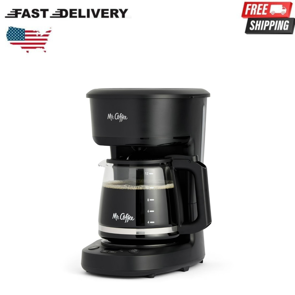Mr. Coffee Programmable Coffee Maker, 12-Cup Coffee Maker, Black
