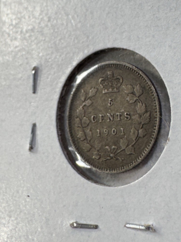 1901 Canada 5 Cents Silver Coin