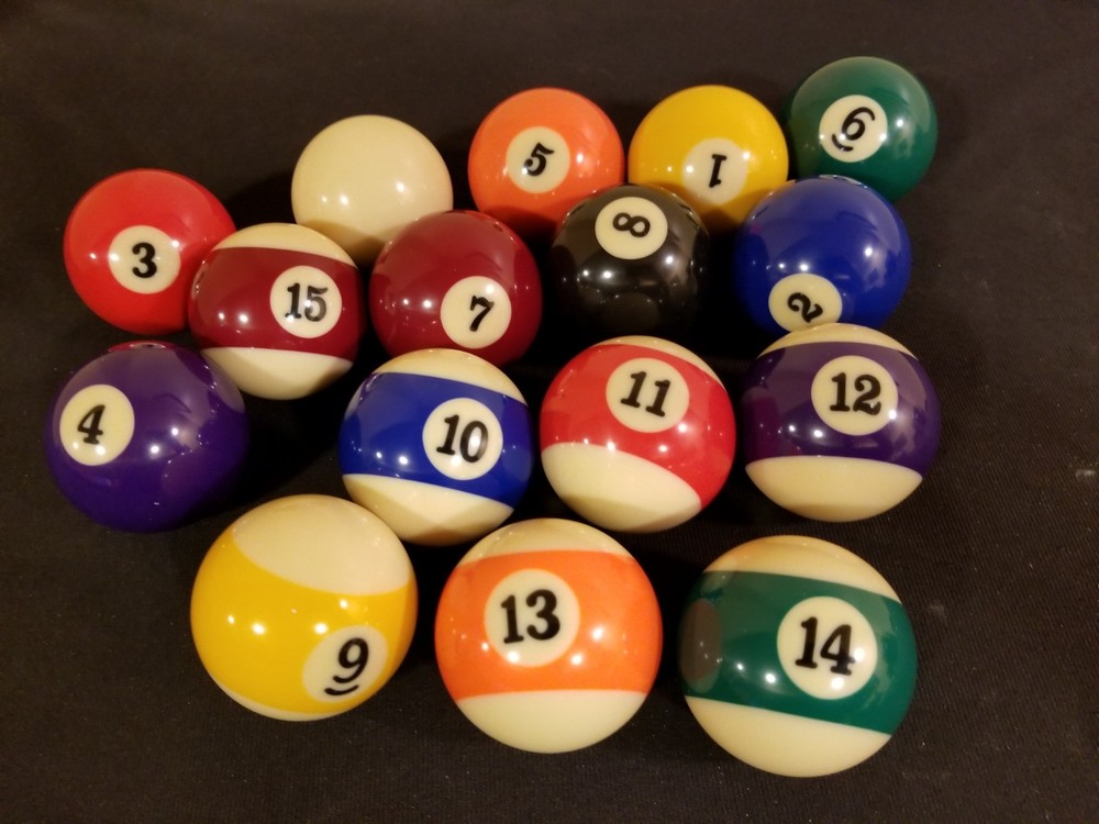 New Billiard Deluxe Pool Balls Standard Size 2-1/4 Replacement/DIY Projects Ea.