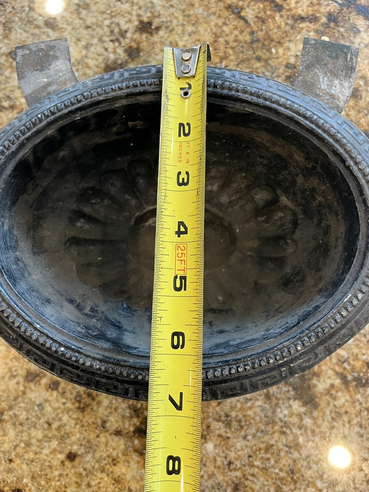 Vintage Cast Iron Urn Oval Planter