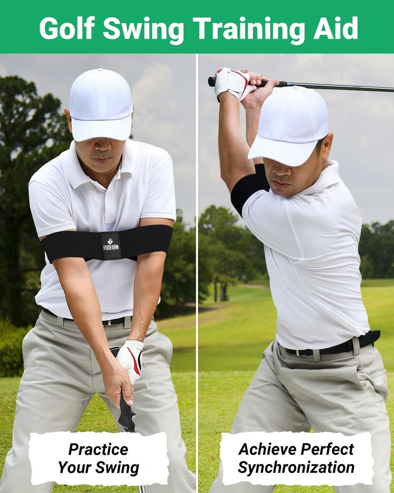 Golf Arm Connection Training Aid for Improved Swing Tempo and Consistency