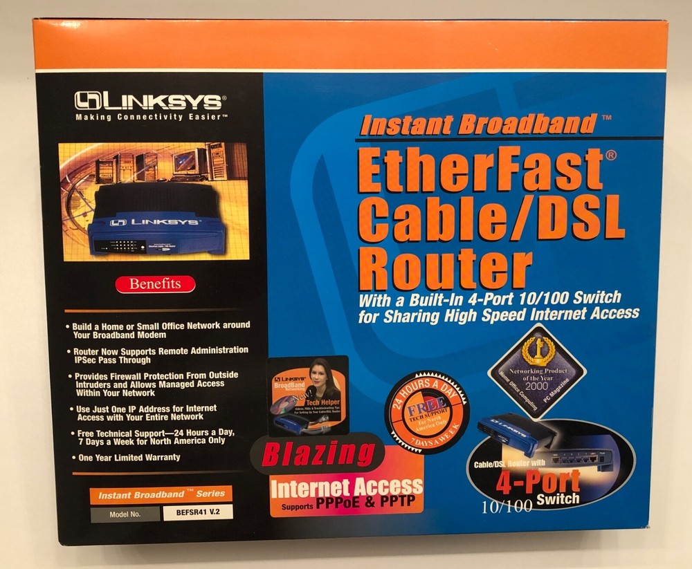 Linksys EtherFast Cable/DSL Router 4-Port 10/100 Switch - Model BEFSR42 V.2