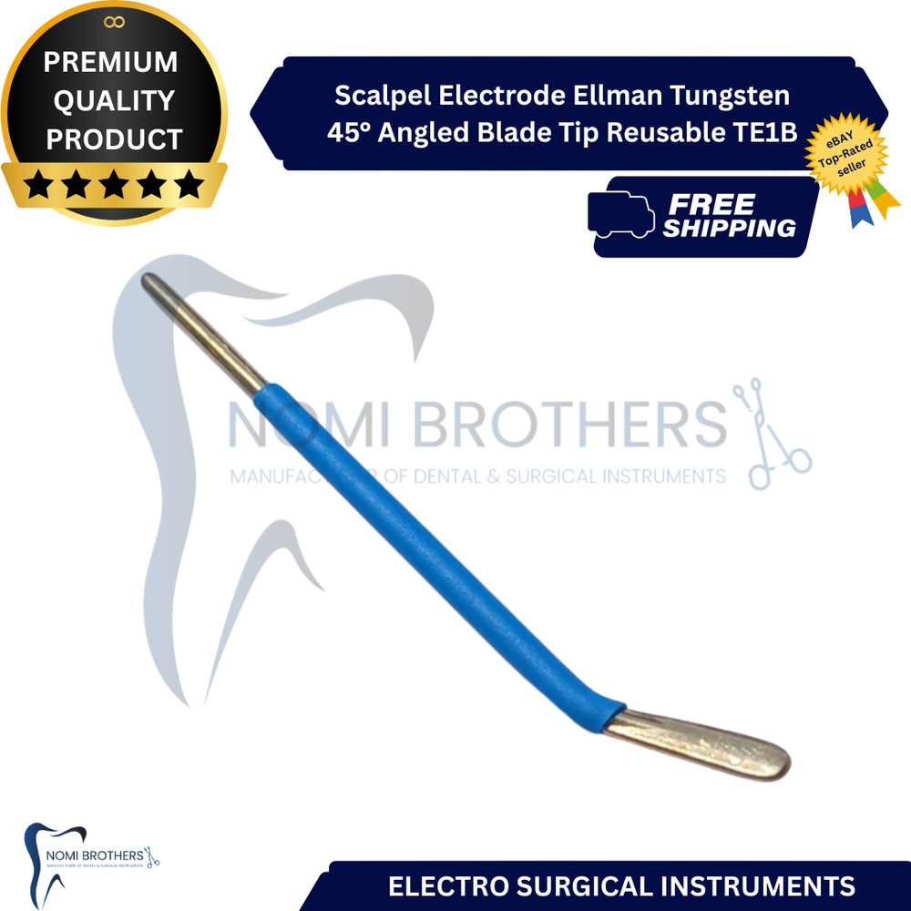 Scalpel Electrode Ellman Tungsten 45° Angled Blade Tip Reusable TE1B CE