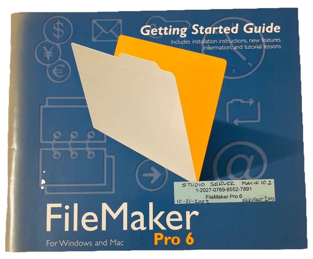File Maker Pro 6 Getting Started Guide | Vintage User Manual Only | No Software