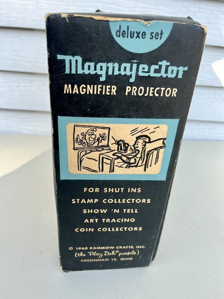 Magnajector Magnifier Projector Deluxe Complete Set W/ Flash Cards! Works!