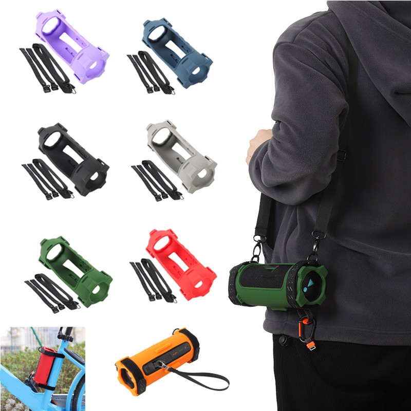 Silicone Protective Soft Cover Case Shoulder Bag Portable for JBL FLIP 7 Speaker