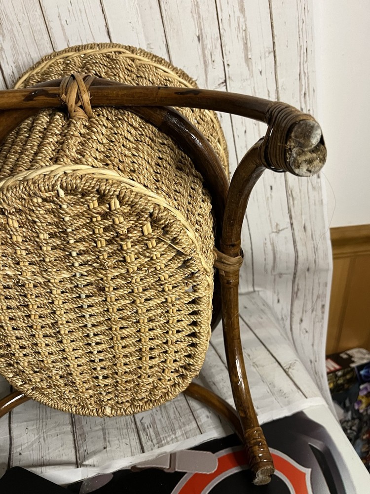 Bamboo Rattan Wood Basket Boho Storage Organizer Planter