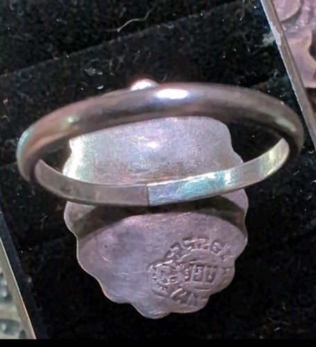 Vintage Abalone Shell Silver Ring