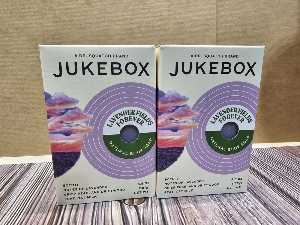 2 EACH Jukebox Lavender Fields Forever Natural Body Soap 4.5 oz