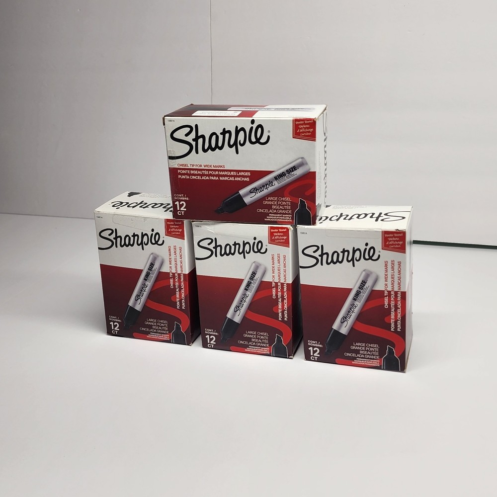 Sharpie - King Size Permanent Markers Chisel Tip Black - 48 Pack