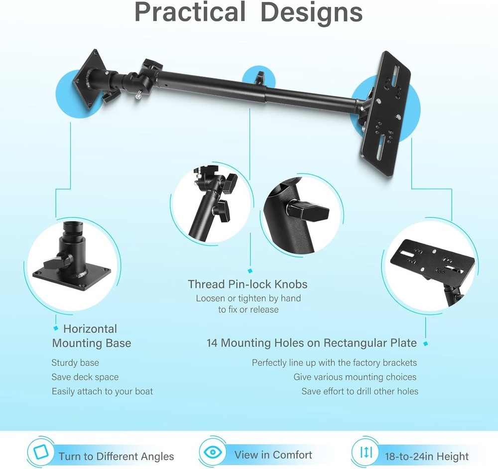 For Garmin Lowrance Fish Finder Chartplotters Mount 350 Degree Adjustable Angle