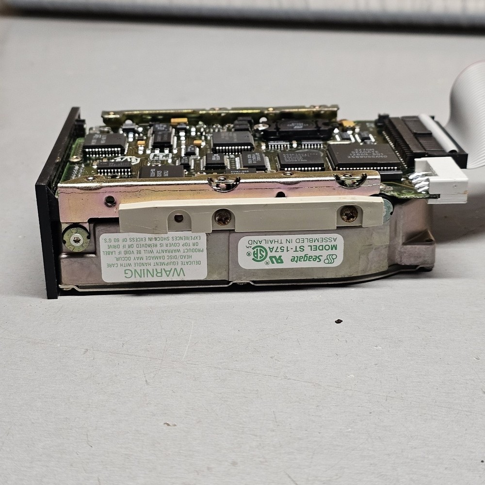 Seagate ST-157A 44MB IDE Hard Drive with ISA Controller Card & Cable (Untested)