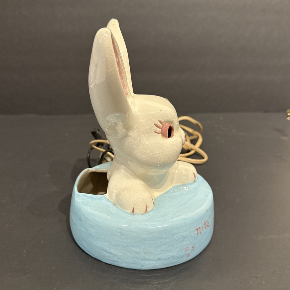 Vintage Mid Century Rabbit Night Light - READ