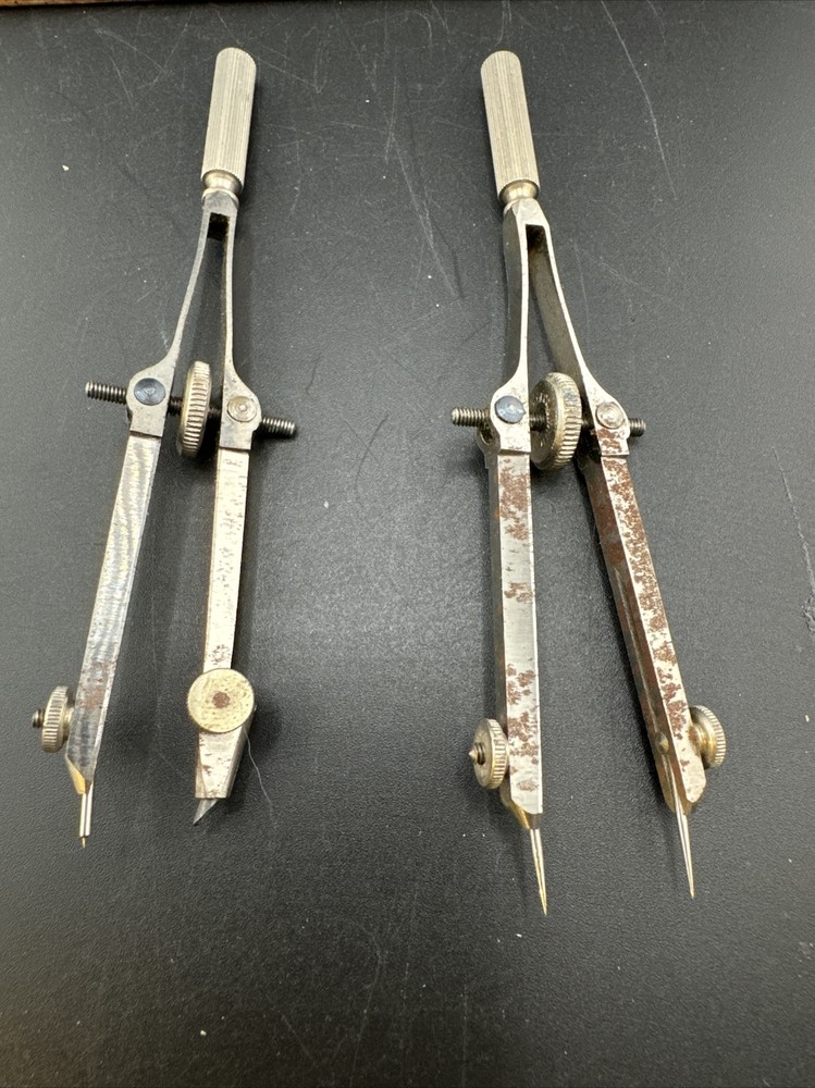 Vintage Drafting Tools 2-1/2” Compass Dividers Unbranded 📦