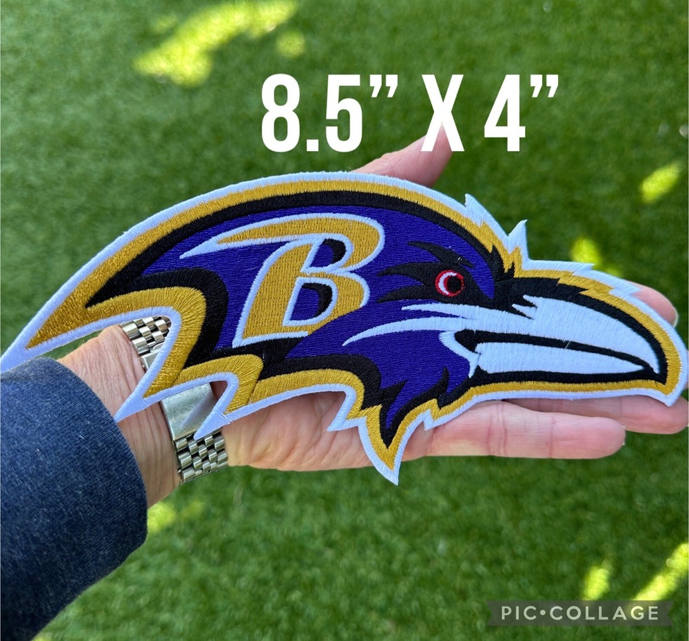 Baltimore Ravens BIGGEST 8.5” Patch Iron On Embroidered US SELLER