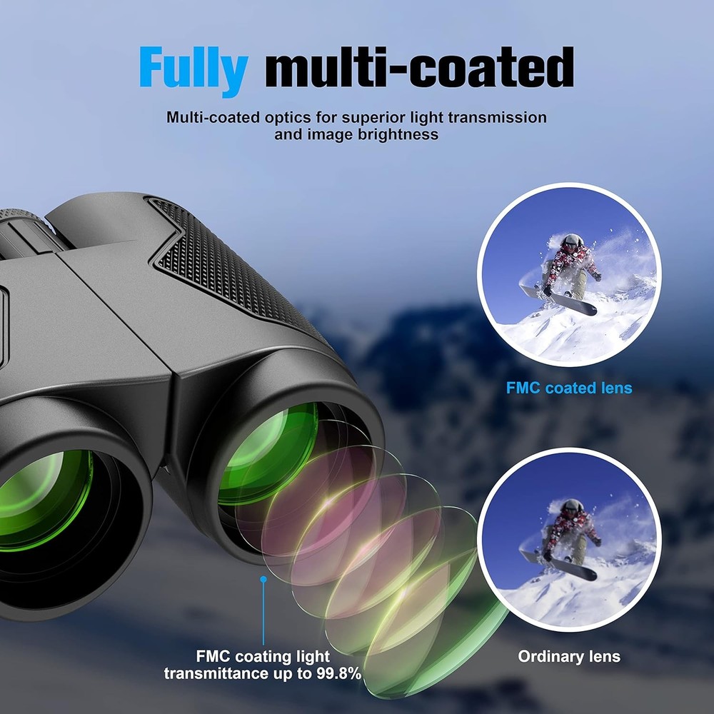 Binoculars 12x50 for Adults and Kids Night Vision Binoculars Compact Binocular