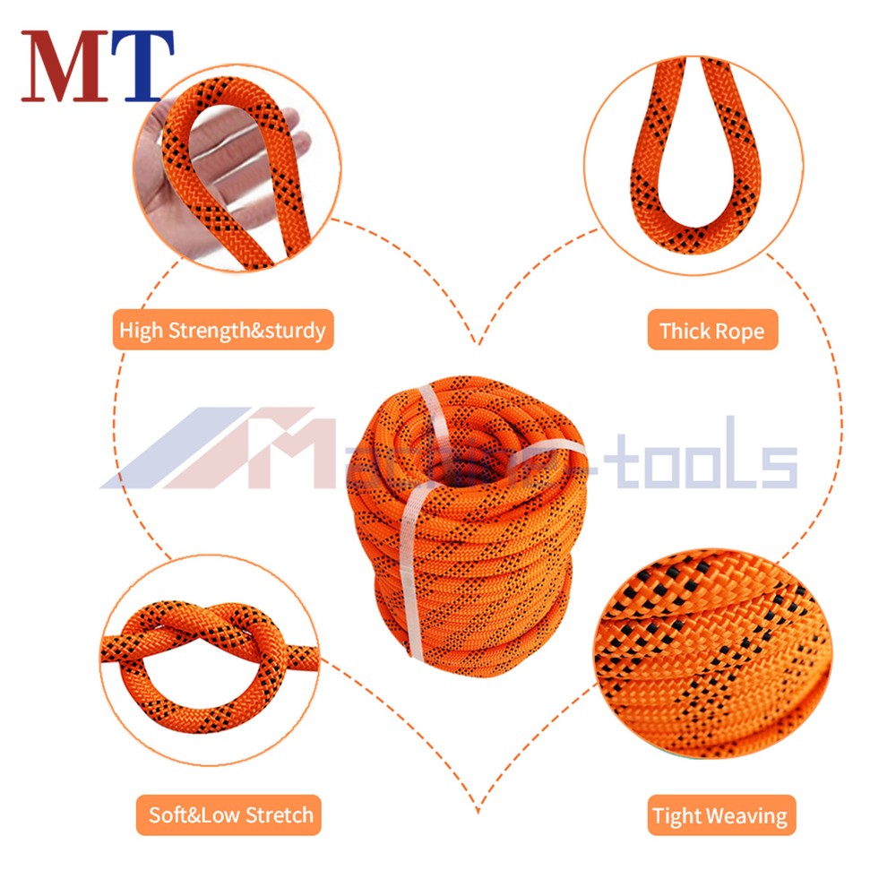 1/2" × 100' Bull Rope Breaking Strength 6180Lbs Double Braid Polyester Rope