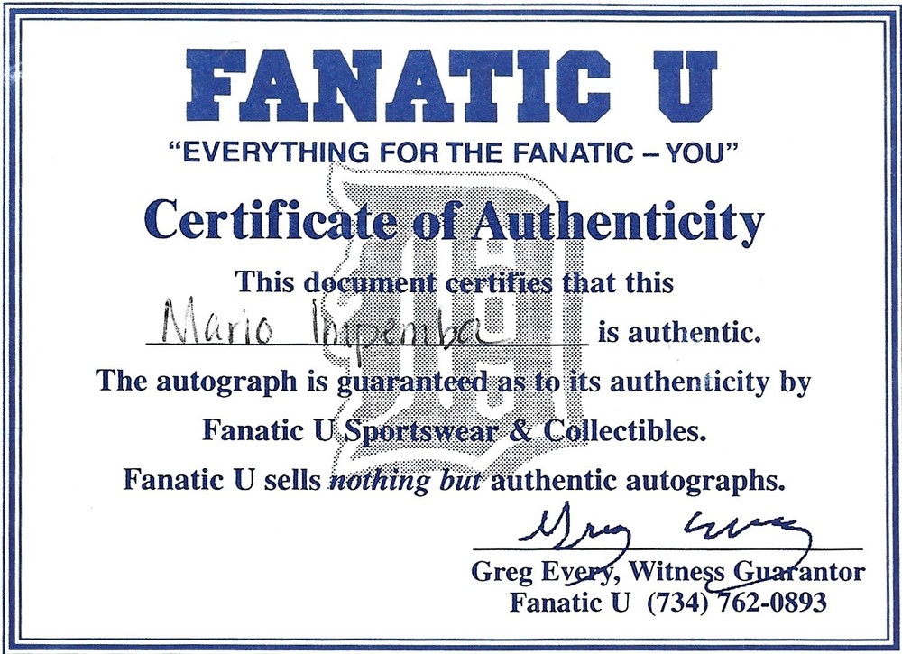 Autographed Mario Impemba