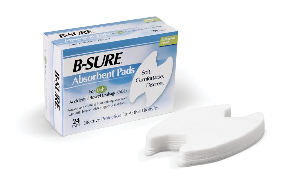 B-Sure Anal Leakage Pads, Box/24 Pads