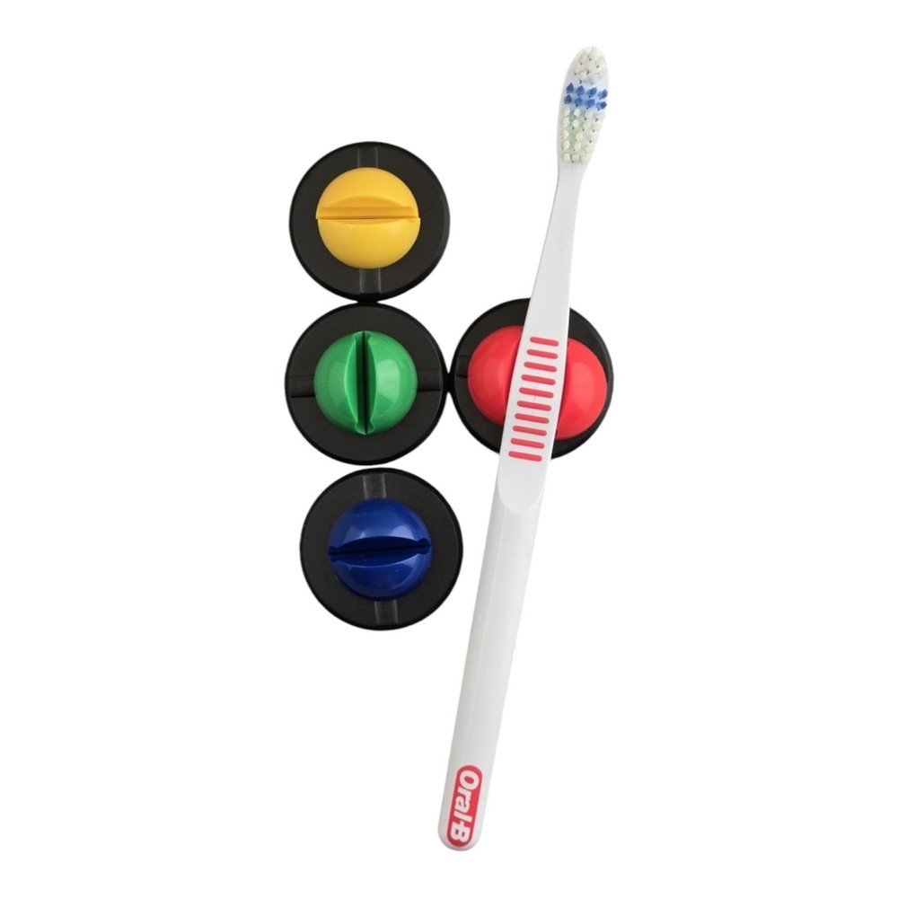4 ea KlickFix adhesive holders for pens, tools, kitchen, bathroom, makeup! Black