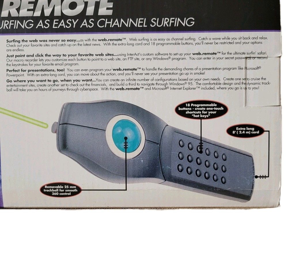 Interact Web.Remote Internet Surfing Remote Control Ball Mouse PC SV-2010 - NIB