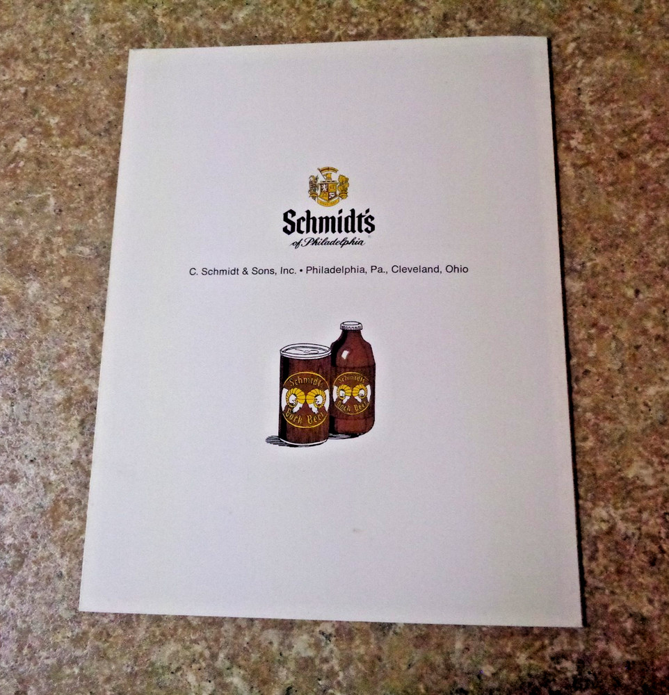 Schmidt's Bock Beer Menu Cover