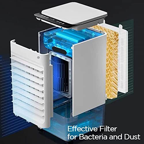 3-IN-1 5.5L Portable Air Conditioner, Evaporative Cooler Remote Control Room