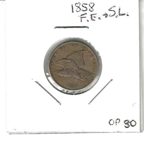 1858 flying eagle cent small letters in a high grade