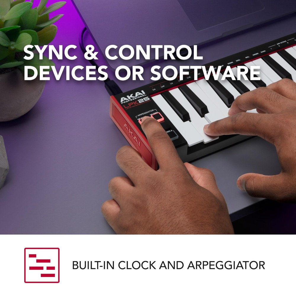 Akai Professional LPK25 - USB MIDI Keyboard Controller with 25 Responsive Syn...
