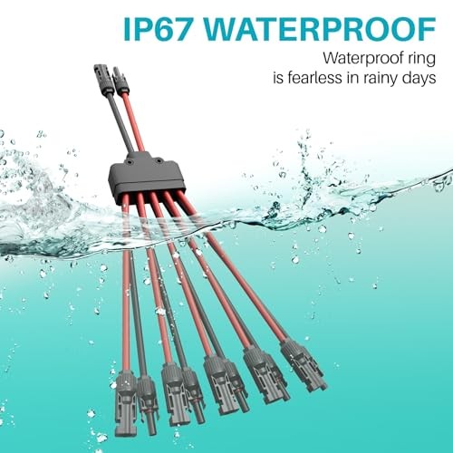 2 Pack solar connectors Tool-Free solar cable 2 PCS Parallel 5 Solar Panels