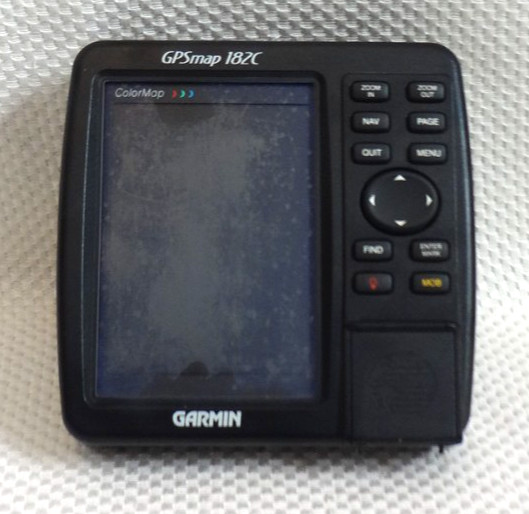 GARMIN GPSMAP 182C MARINE CHART PLOTTER FISHFINDER GPS UNIT w/ KNOBS & COVER