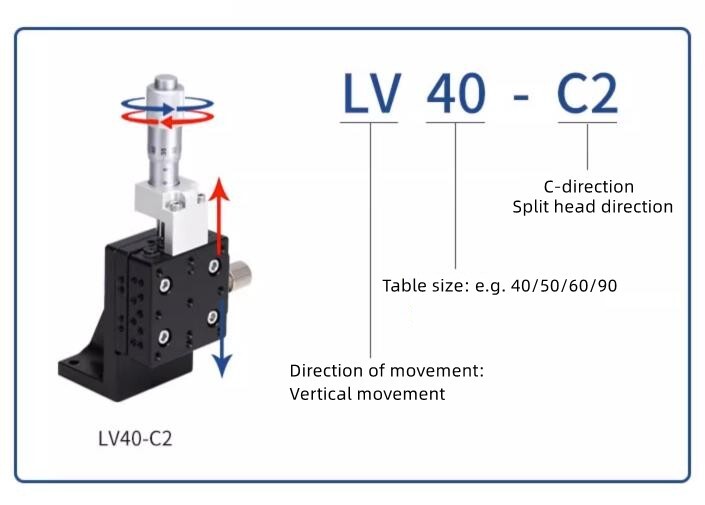 CNC XYZ axis slide LV60-C2 Vertical lifting precision displacement platform