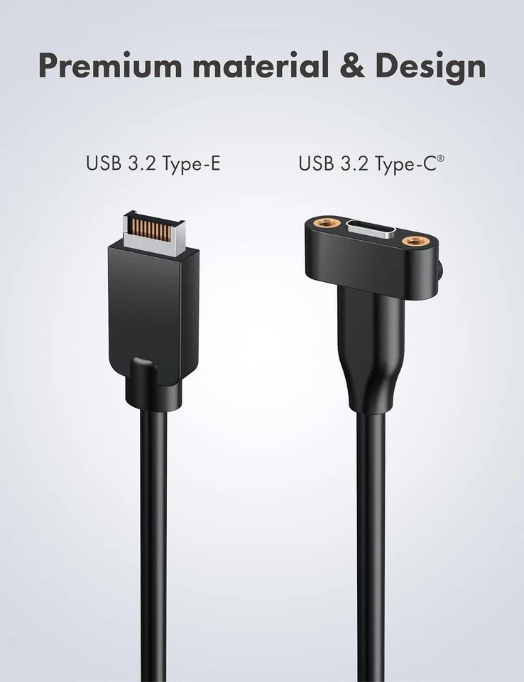 GRAUGEAR 20Gbps USB 3.2 Gen 2x2 USB-C Front Panel Type-C Adapter, Silver