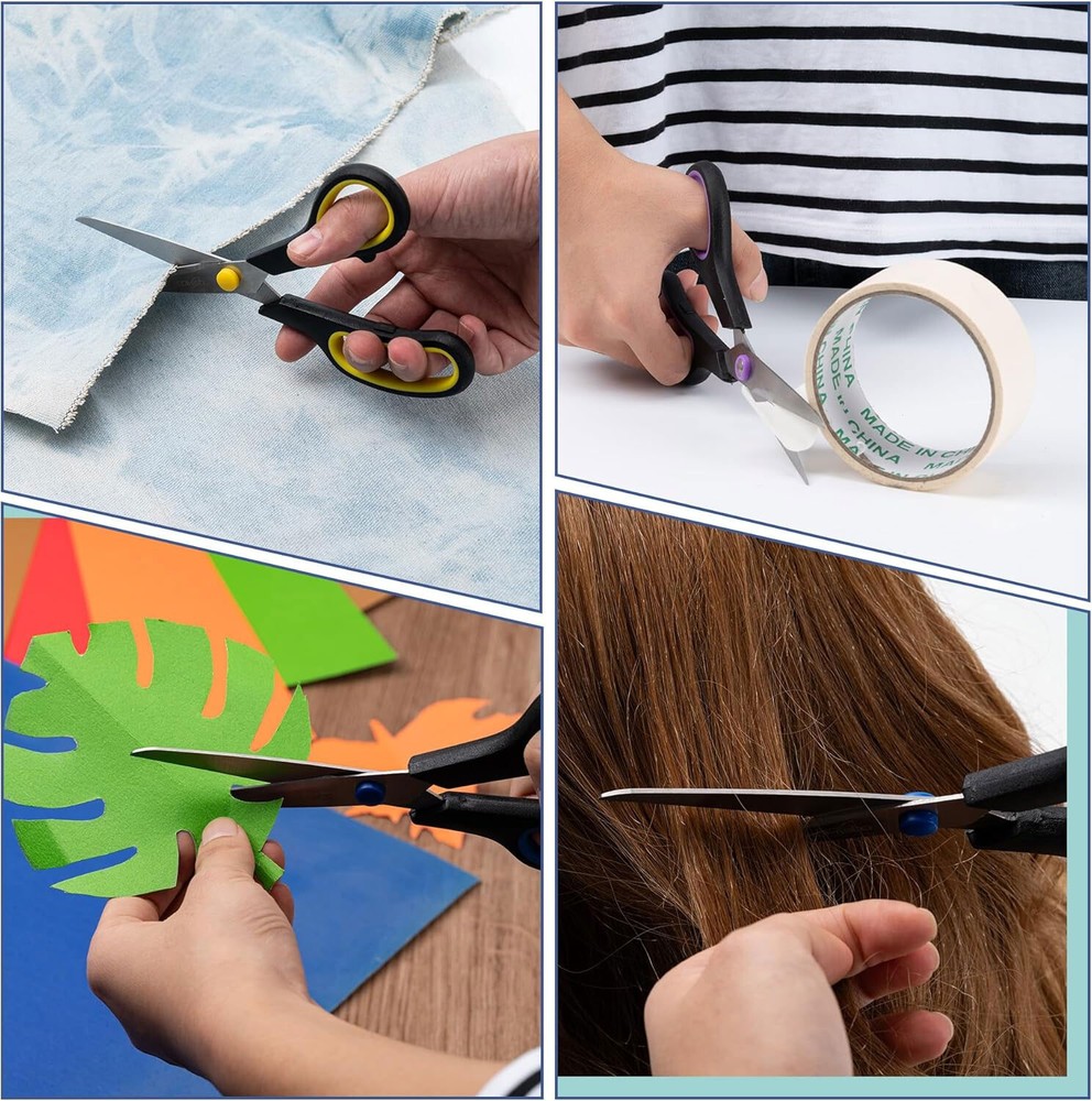 6 pack 8" Scissors All Purpose Multipurpose Sewing Home Craft School Right/Left