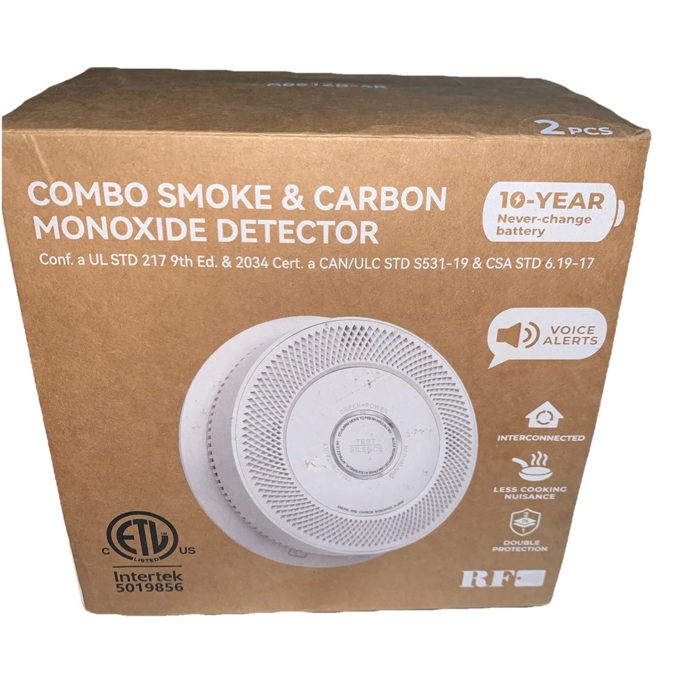 2Pack Siterwell combo smoke carbon monoxide detector