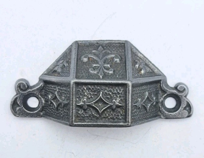 Antique Bin Pull Apothecary Drawer Pull Handle Old Eastlake Cast Iron Hardware