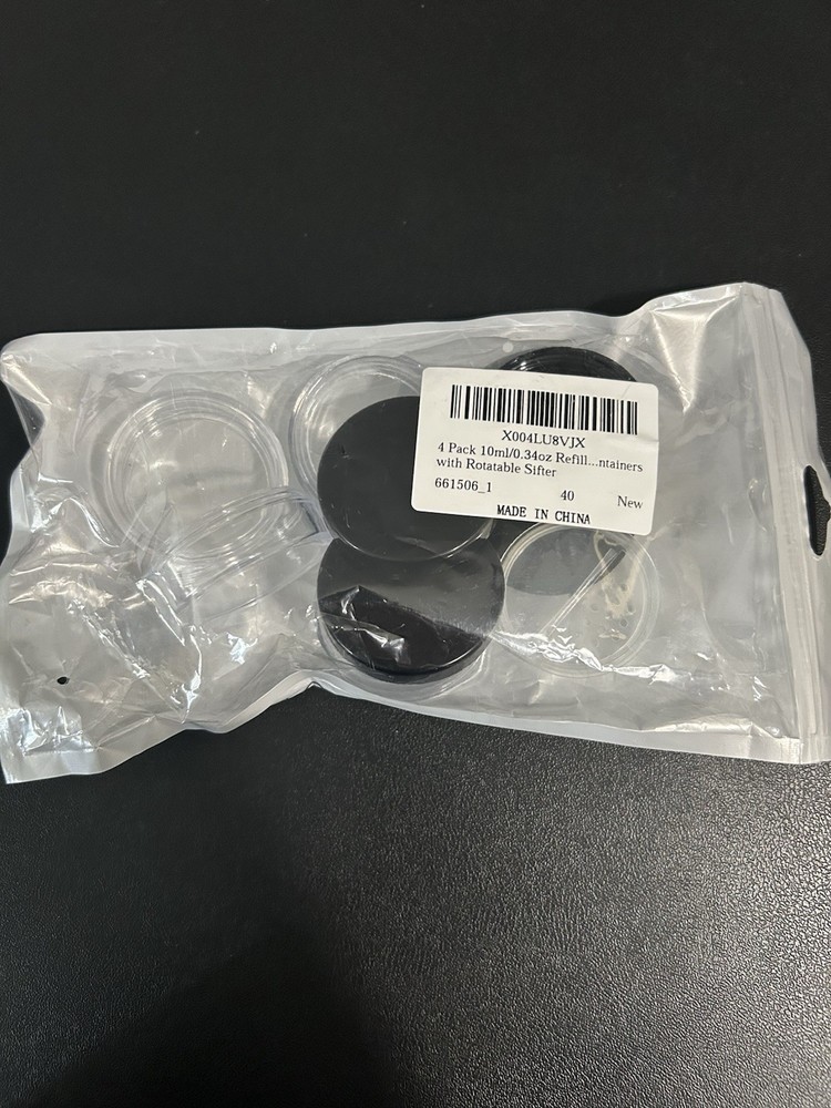 4 Piece Plastic Powder Containers 10ml