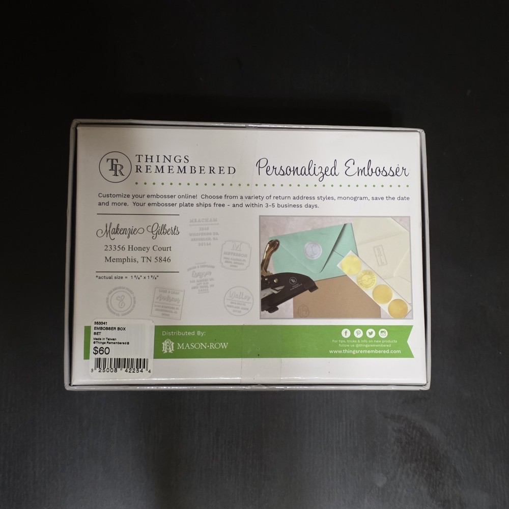 Personalized Embosser With Removable Plate "Hello Design" By Things Remembered